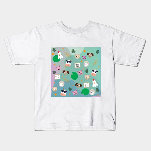 The farm pattern Kids T-Shirt by dddesign